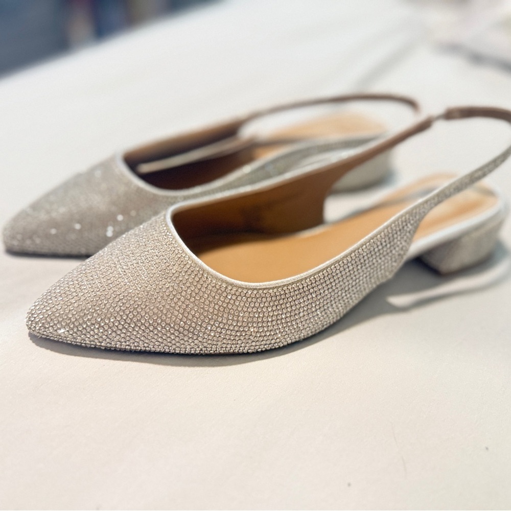 Rhinestone Slingback Flats